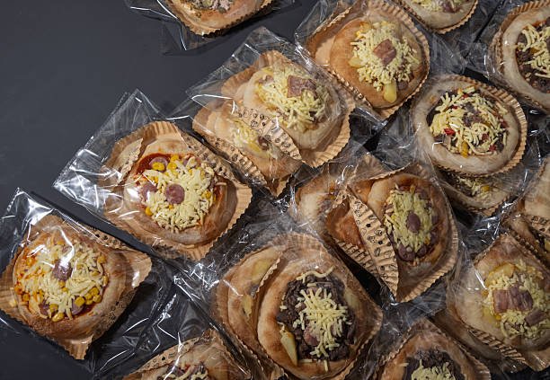 Delicious Mini Pizza Buns with Cheese and Sausage, Perfectly Packaged for Convenience and Freshness